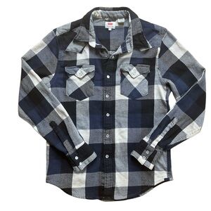 Levi's Western shirt w/pearl snaps, yokes, flannel style, heavy weight-Sz. Small
